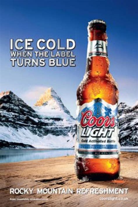 Coors beer advertisement featuring mascot
